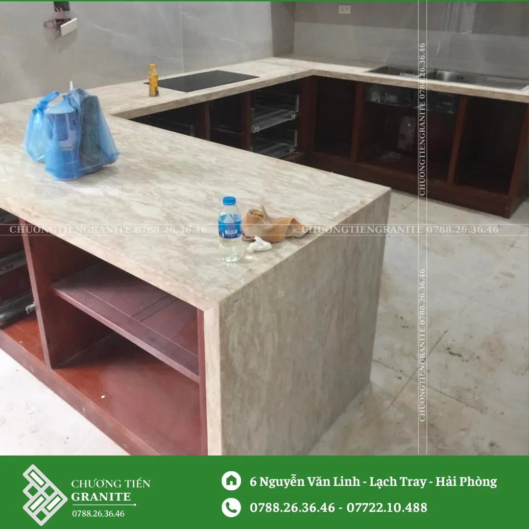 Đá Vàng Moca Ốp Bàn Bếp