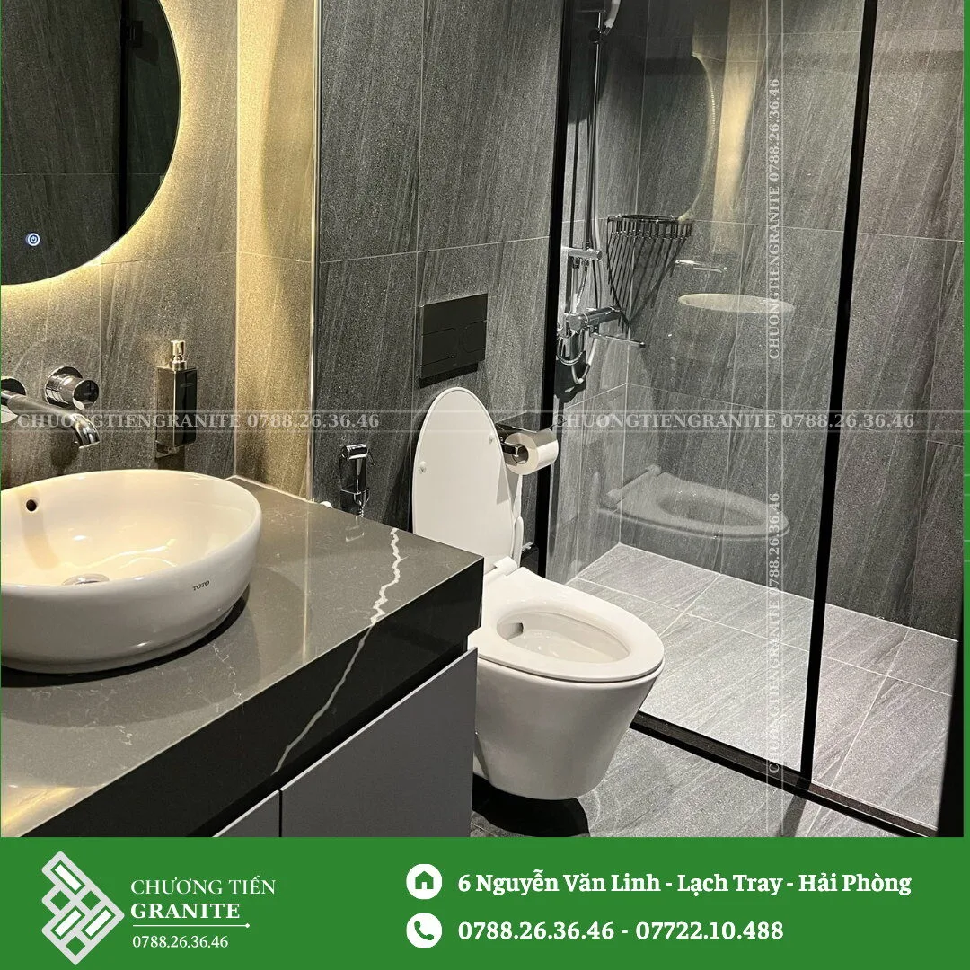 Mẫu Đá Lavabo Mặt Đen CT14