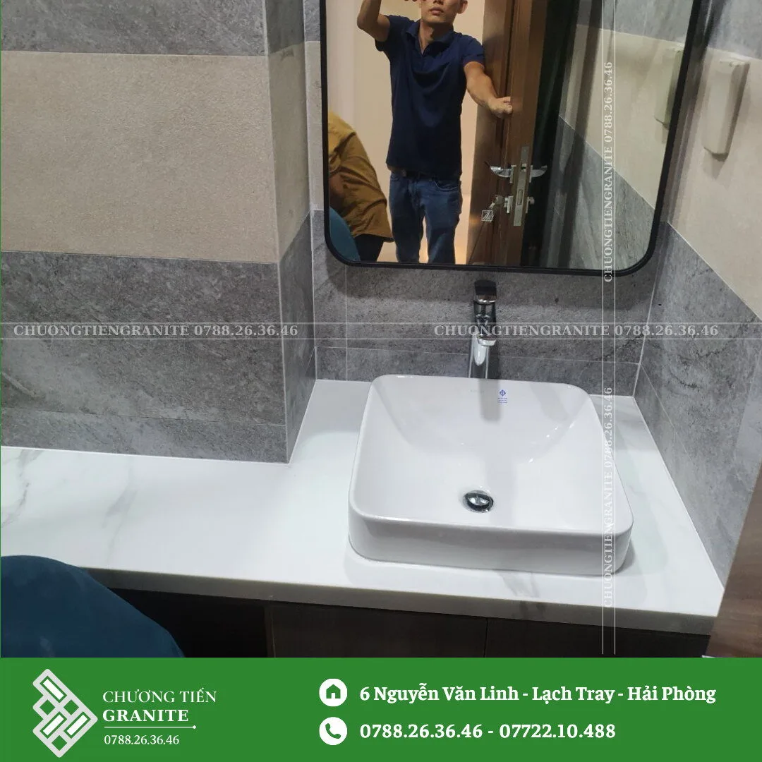 Mẫu Đá Lavabo Mặt Trắng CT11