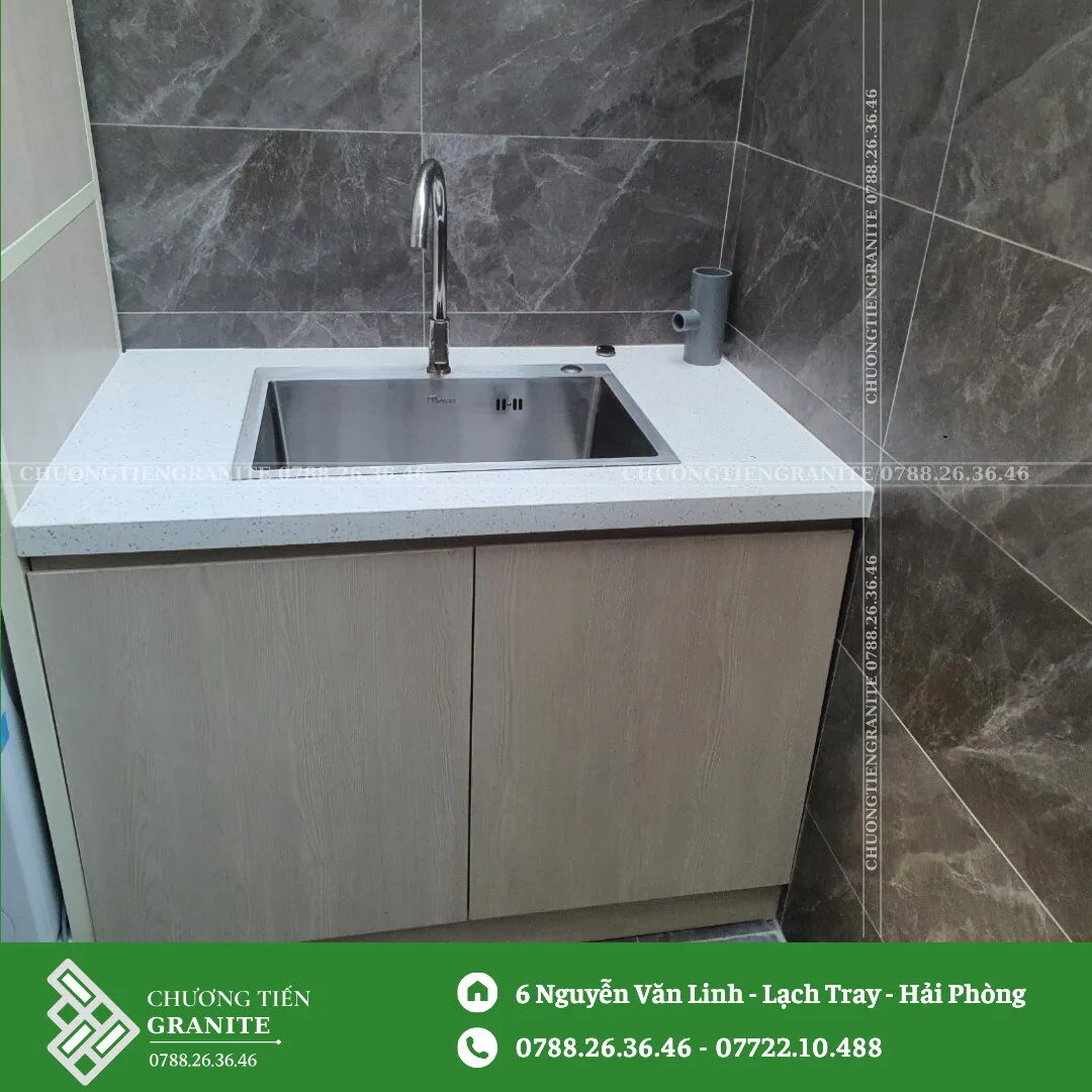 Mẫu Đá Lavabo Mặt Trắng CT08